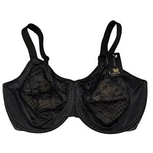 Wacoal Visual Effects Minimizer Bra 857210 Black Lace Underwire 38H NWT